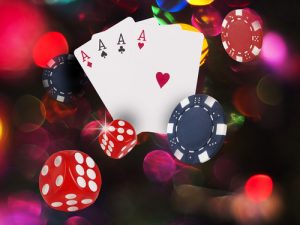 jeu de cartes et jetons de casino