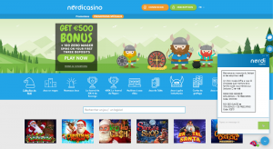Affichage du casino en ligne Nordicasino