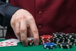 croupier jetons carte as dix