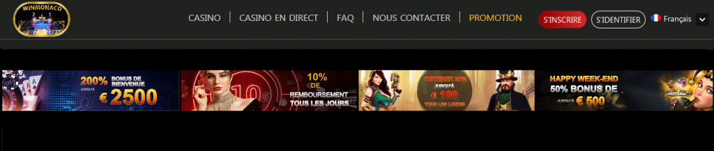 promotions offertes sur Winmonaco casino