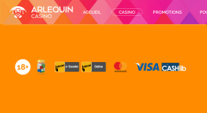 Arlequin Casino systeme de paiement