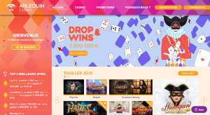 arlequin casino interface drop & wins