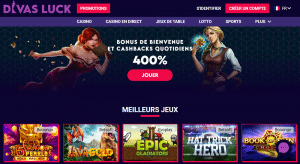 casino divas luck affichage accueil