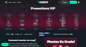 promotions VIP sur casinozer