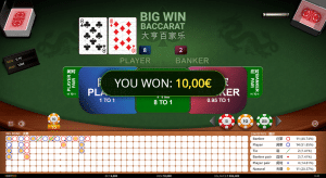 Caractéristique Big Win Baccarat