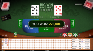 Les Paris sur Big Win Baccarat en ligne