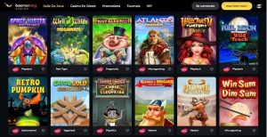 Boomerang Casino jeux et logiciels