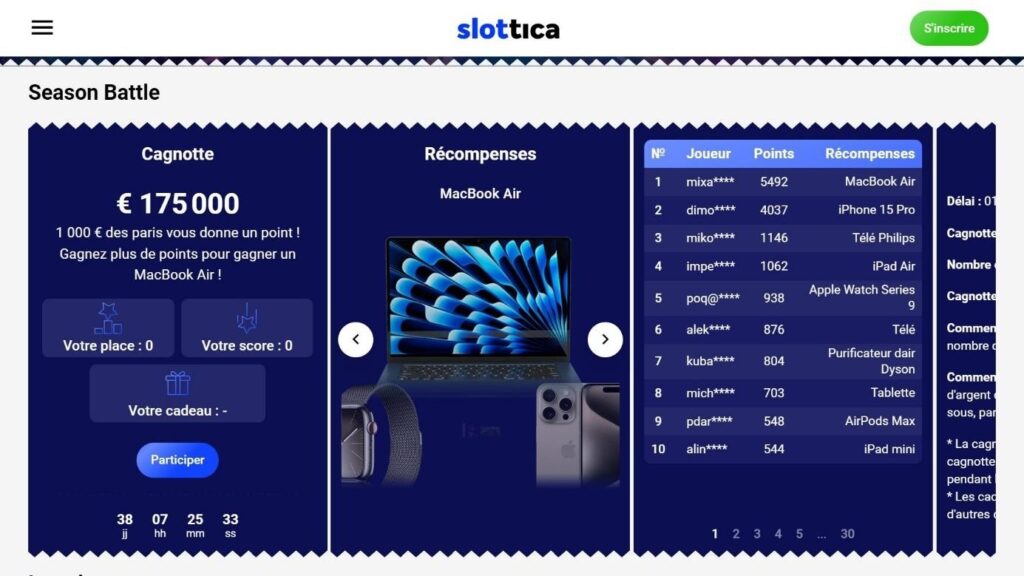 Season's Battle sur slottica