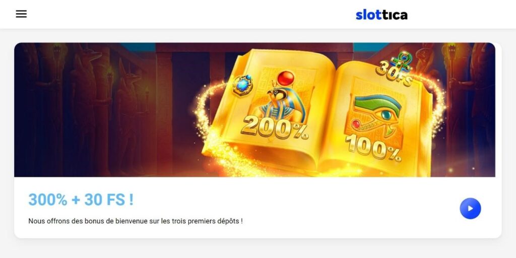 bonus bienvenue slottica