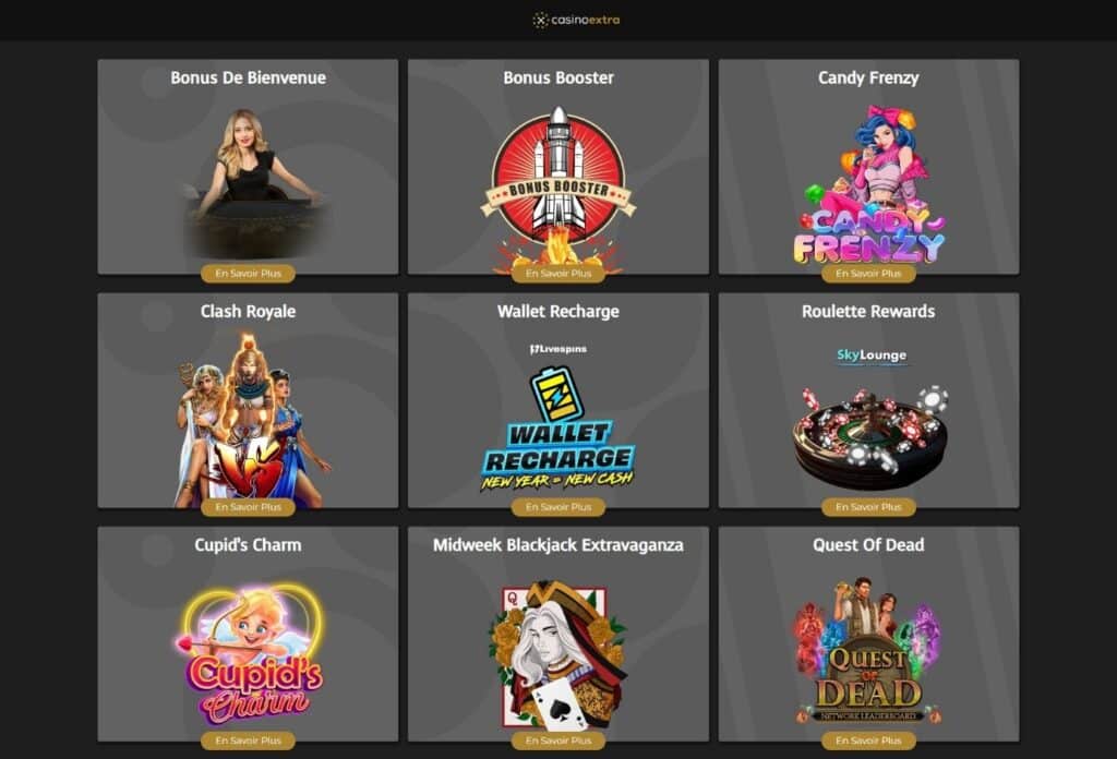 promotions hebdomadaires et tournois exclusifs casino extra