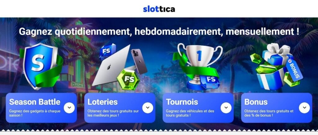 Bonus et promotions slottica