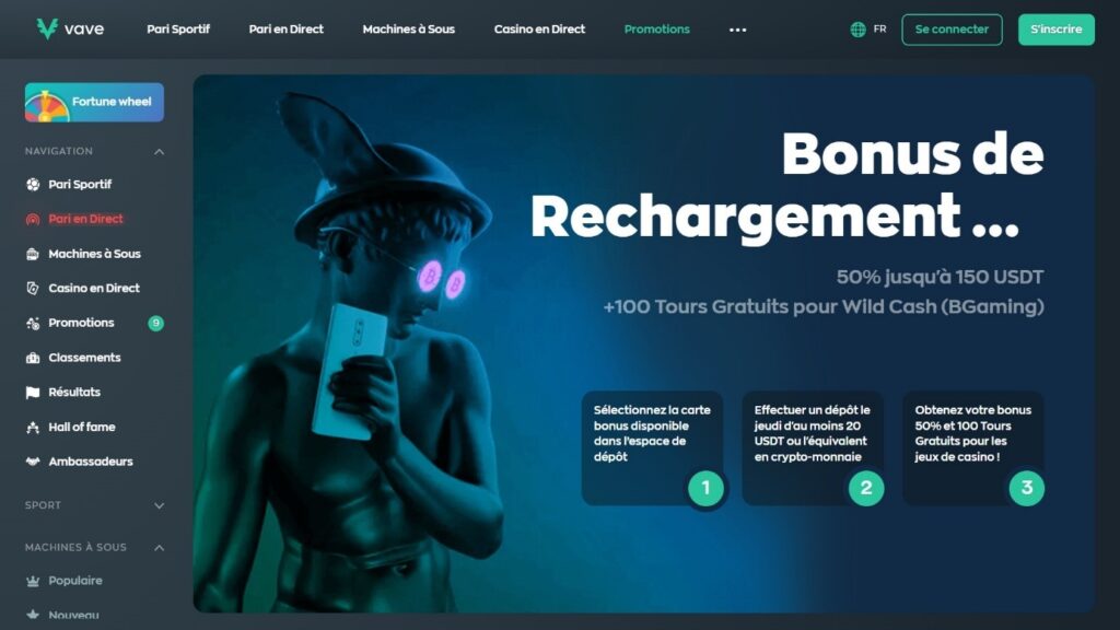 bonus de rechargement vave casino