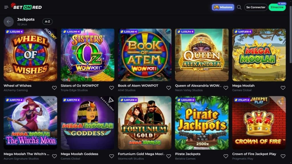 machines à sous jackpots betonred