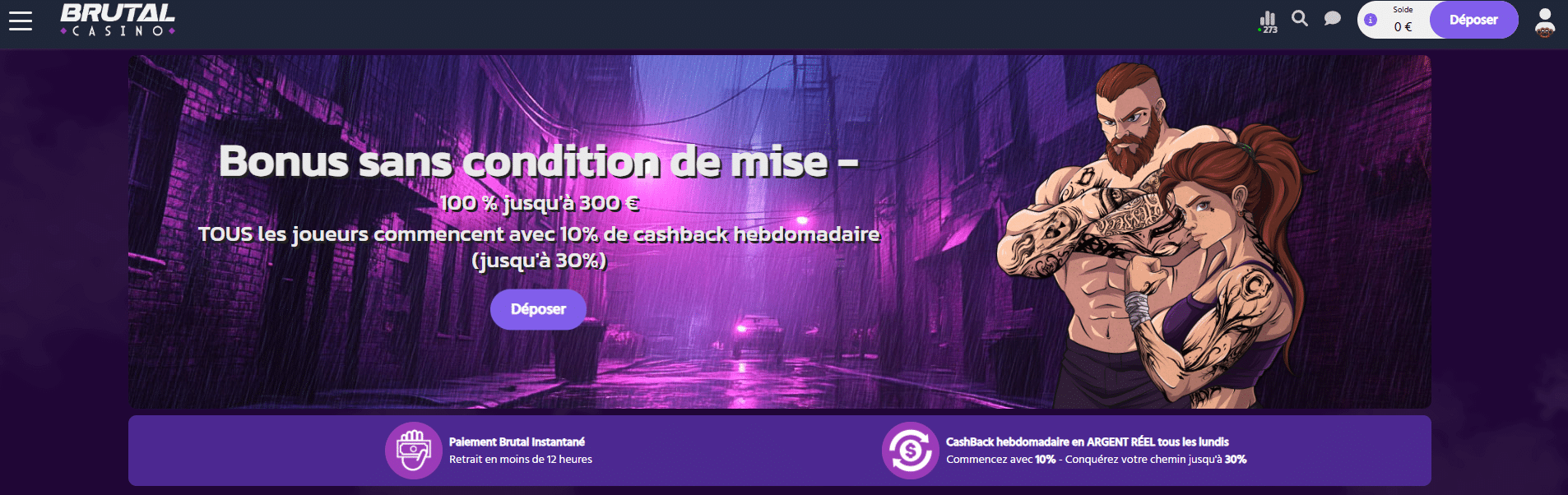Brutal Casino Avis — capture du site