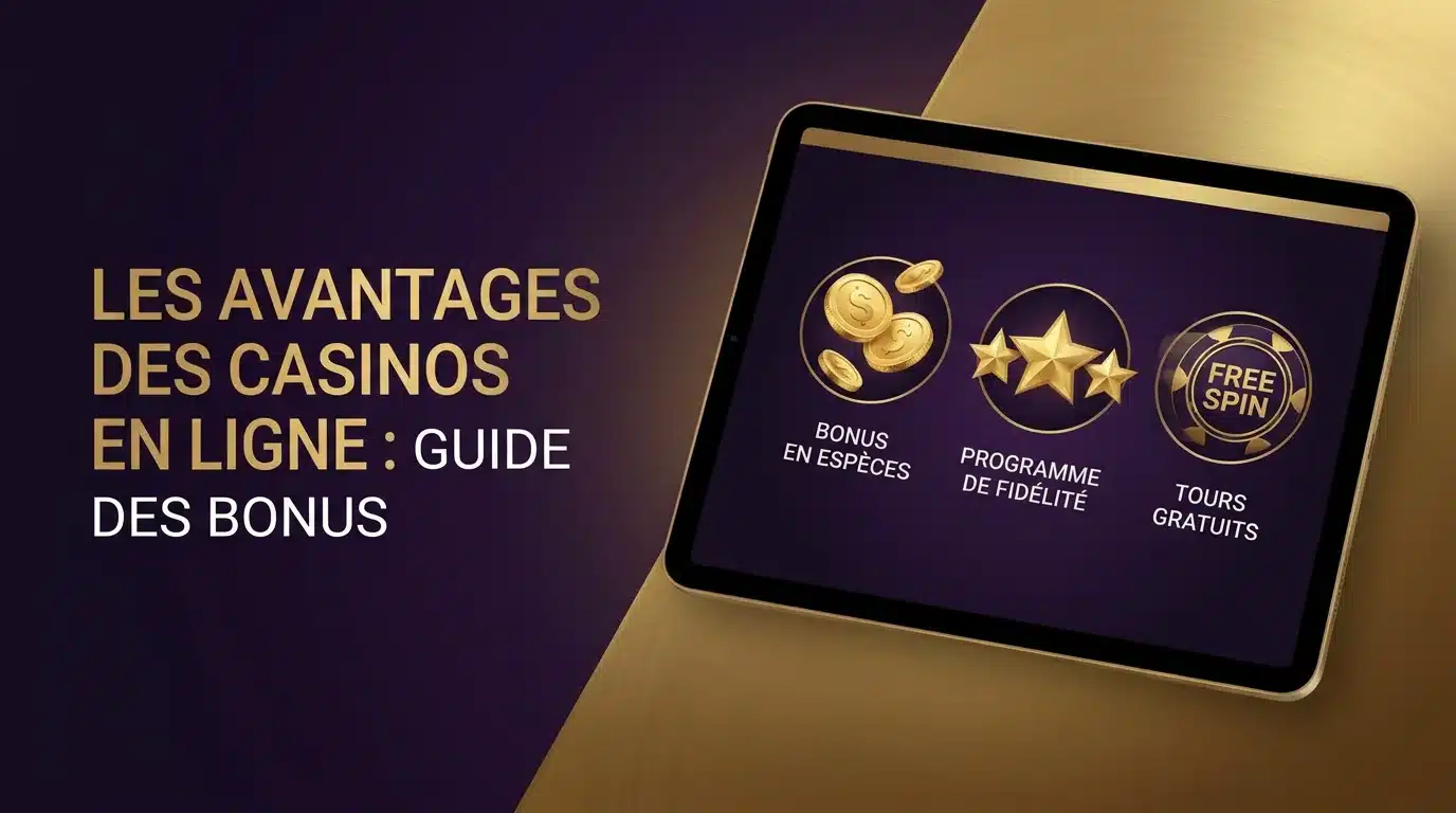 Illustration de bonus de casino en ligne avec pièces et tours gratuits sur tablette