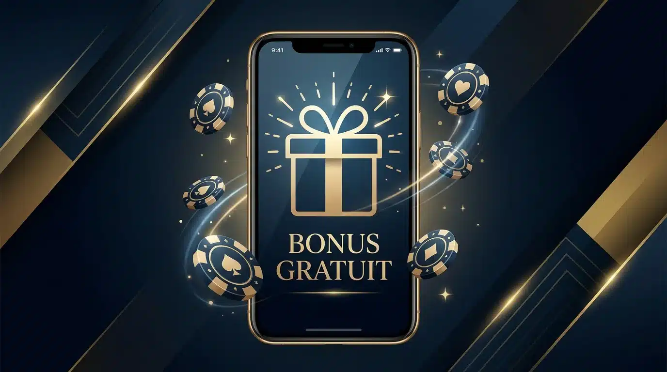Illustration d'un bonus sans dépôt sur un casino en ligne mobile