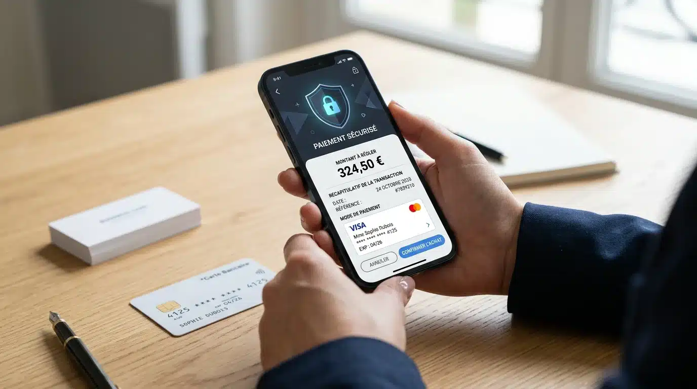 Personne vérifiant les options de dépôt et de retrait d'un casino en ligne sur son téléphone