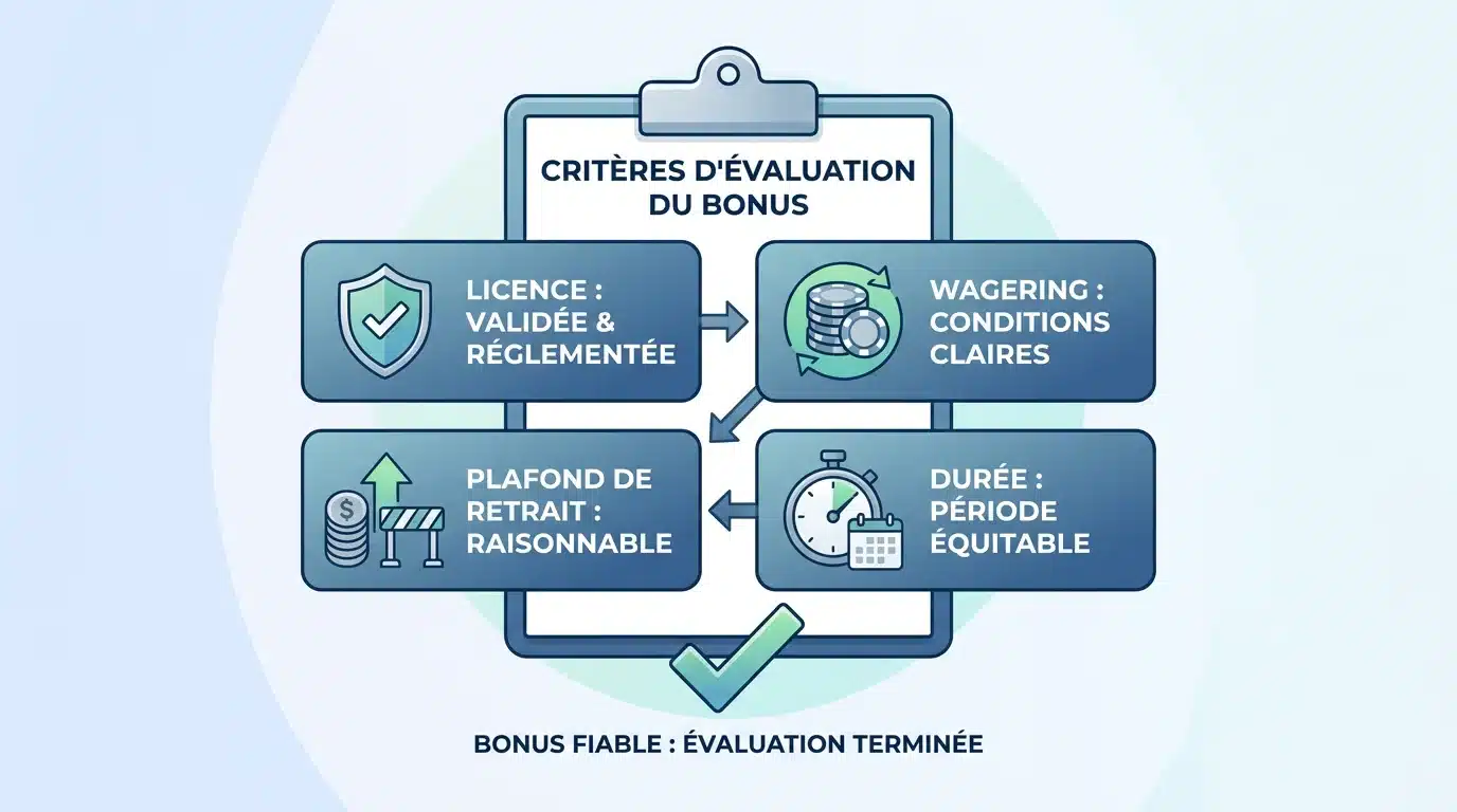 Checklist des critères pour évaluer un bonus de casino sans dépôt