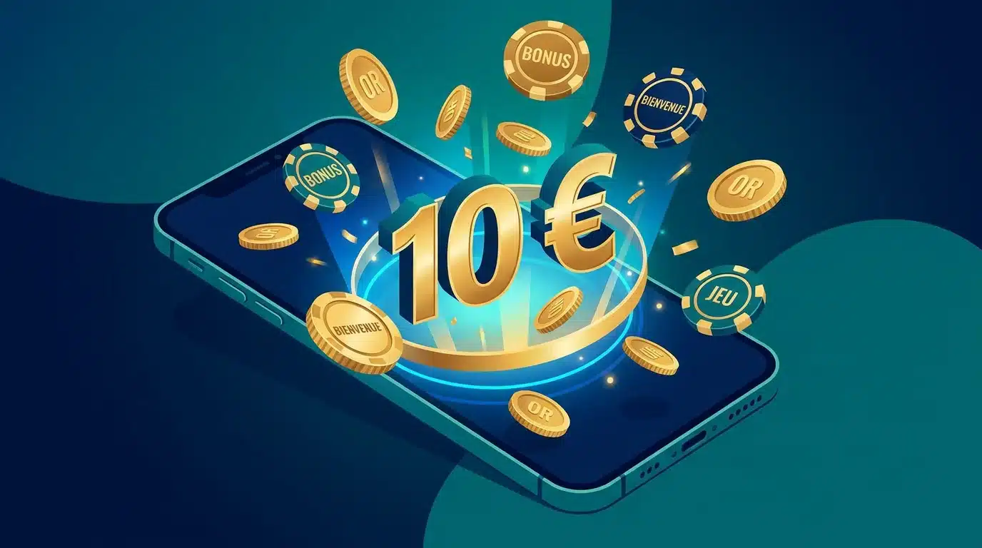 Illustration d'un bonus de 10 euros sans dépôt sur smartphone en 2026