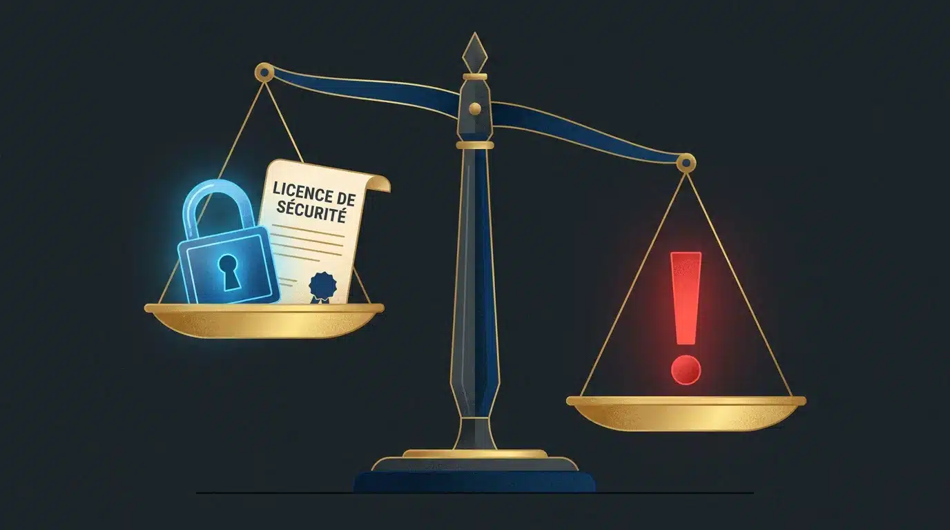 Illustration d'une balance représentant la sécurité et le risque lors du choix d'un nouveau casino en ligne
