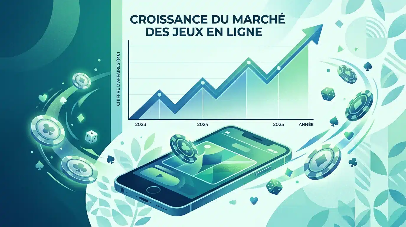 Graphique illustrant la croissance du marché du jeu en ligne en France en 2026