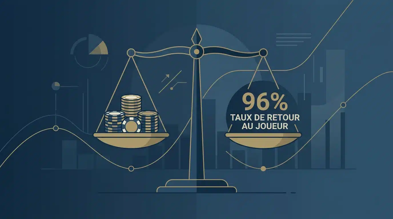Schéma illustrant le calcul du taux de retour au joueur d'une machine à sous