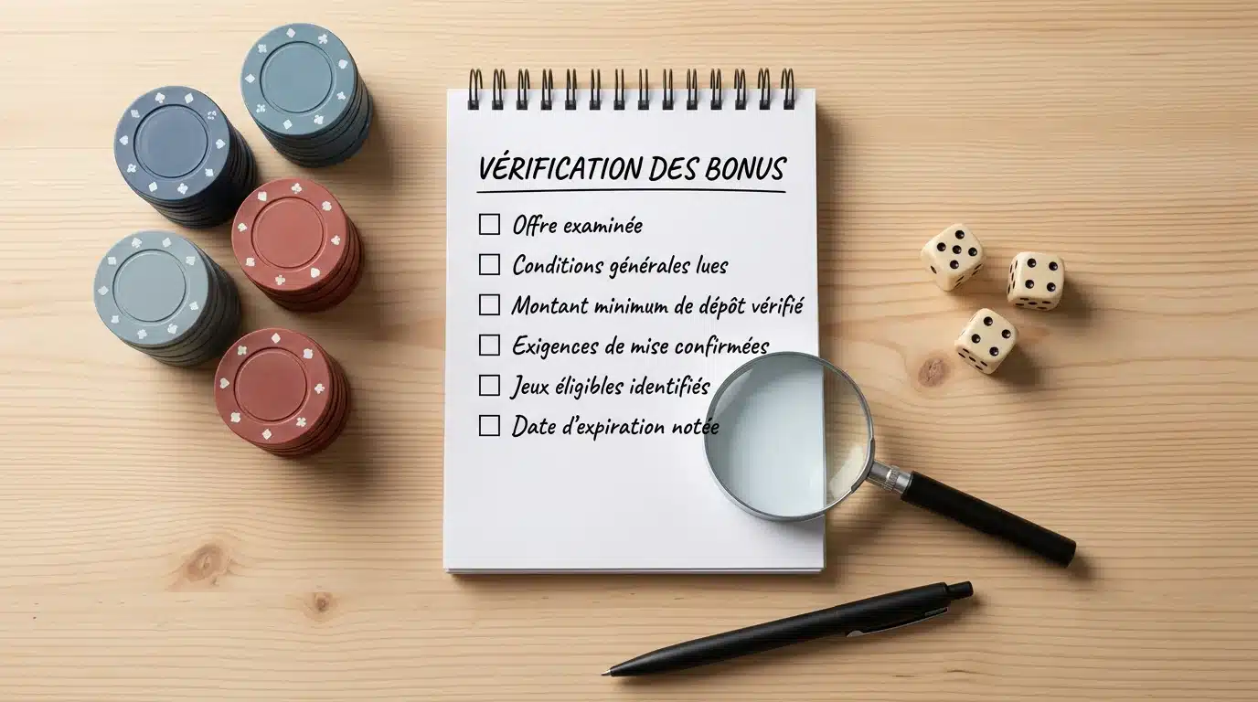Vérification des conditions d'un bonus sans dépôt