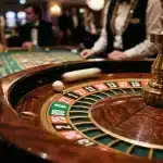 Roue de roulette américaine en mouvement avec ses cases 0 et 00