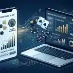 Univers des casinos en ligne représenté sur smartphone et ordinateur portable