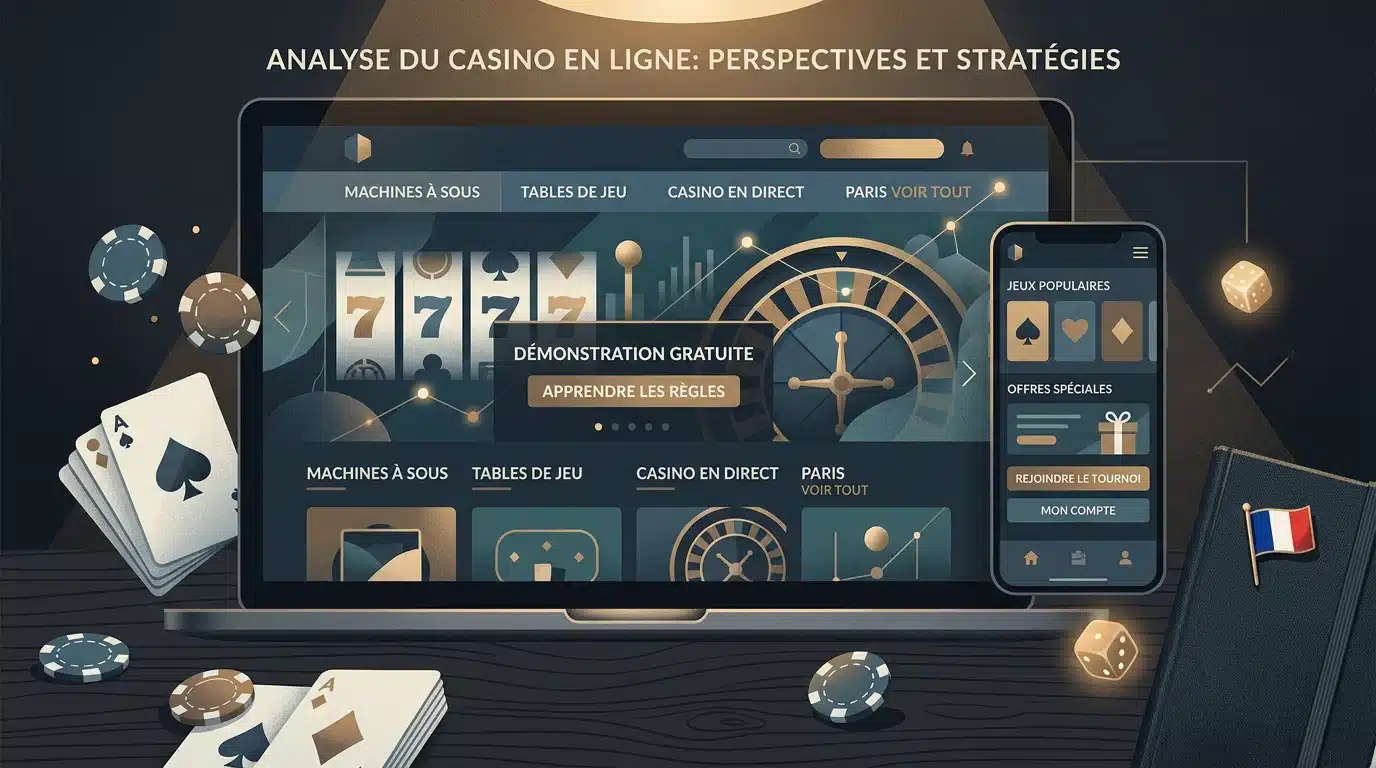 Interfaces de jeux de casino en ligne sur ordinateur portable et smartphone