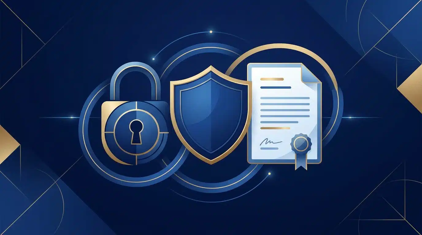 Symboles de sécurité et de licence pour un casino en ligne