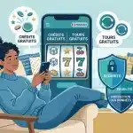 Joueur utilisant un casino en ligne avec bonus sans dépôt sur smartphone
