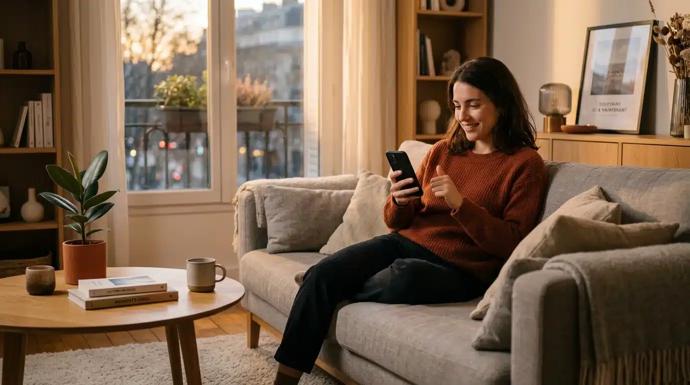 Joueur utilisant son smartphone pour jouer sans téléchargement