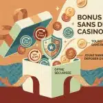 Illustration d'un bonus sans dépôt de casino en ligne représenté par un coffre cadeau