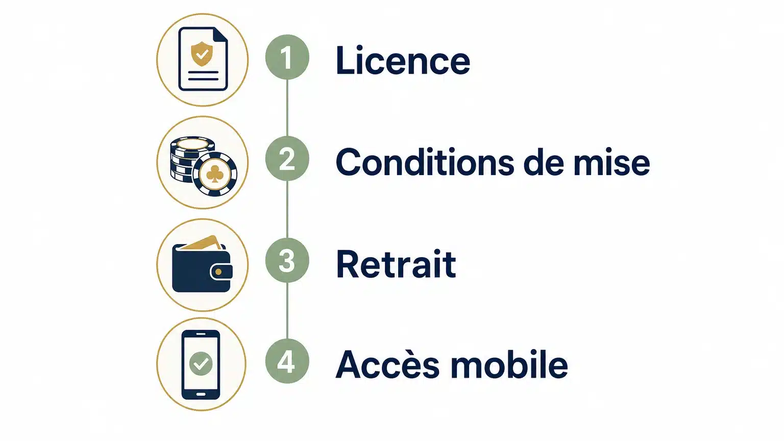 Checklist des critères pour comparer une offre de casino