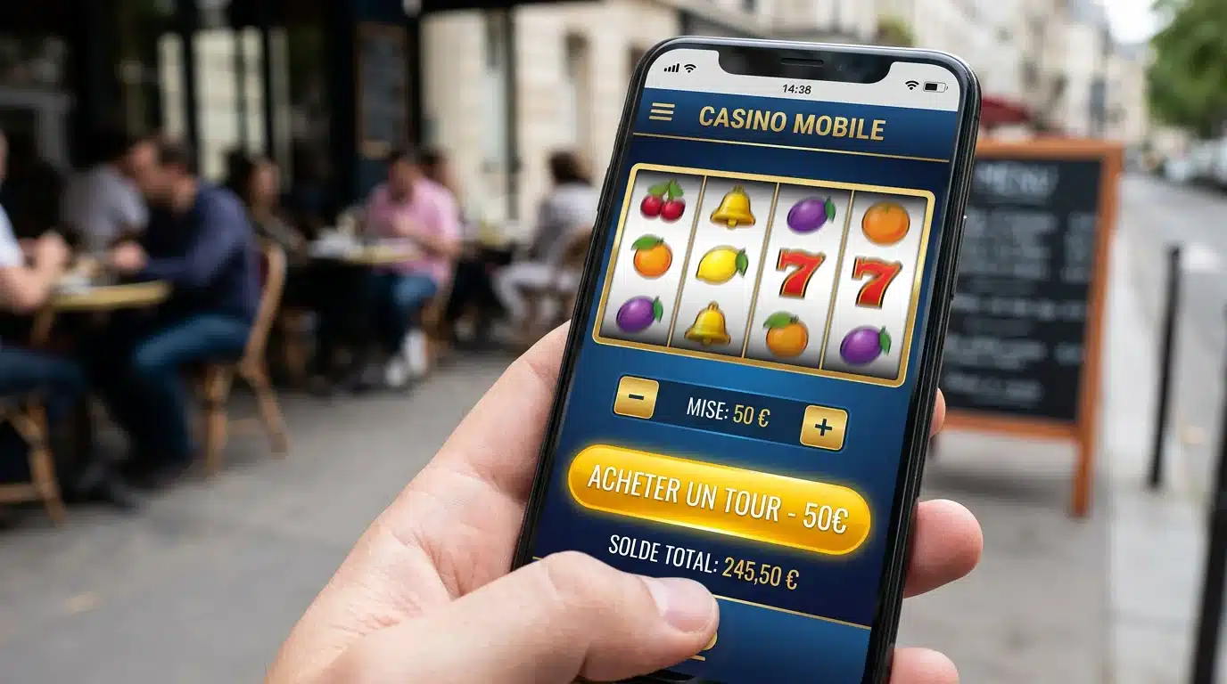 Interface de machine à sous en ligne affichant un bouton d'achat de bonus