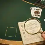 Table de blackjack avec jetons gratuits et document de conditions à vérifier en France
