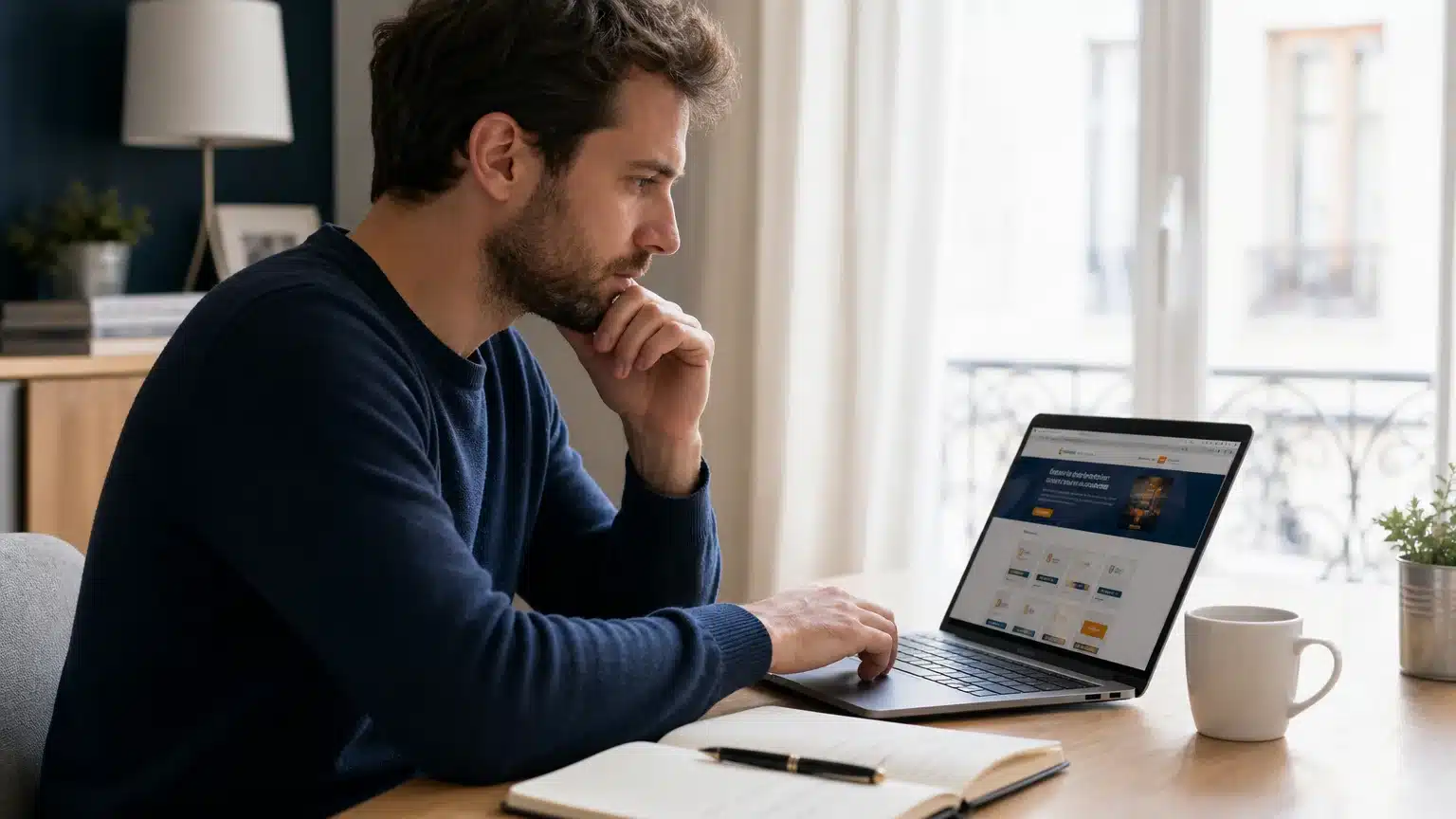 Joueur consultant les conditions d’un bonus sur ordinateur