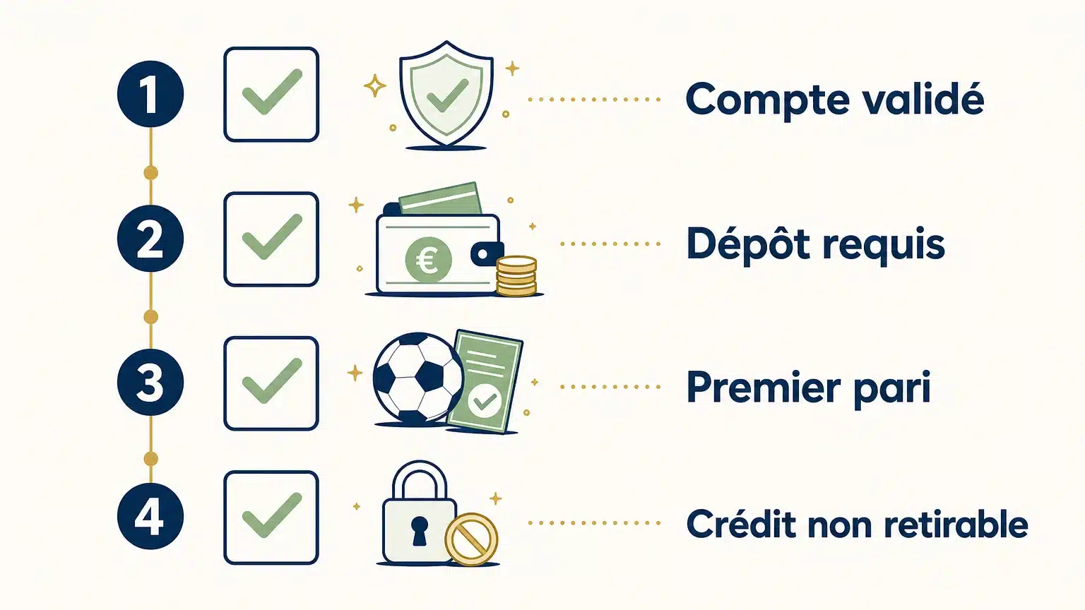 Checklist pour vérifier les conditions d’un bonus sans dépôt