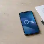 Téléphone et conditions de paiement, dans une composition éditoriale sobre sur les retraits rapides