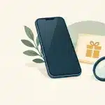 Smartphone générique et loupe évoquant la vérification d’un bonus sans dépôt