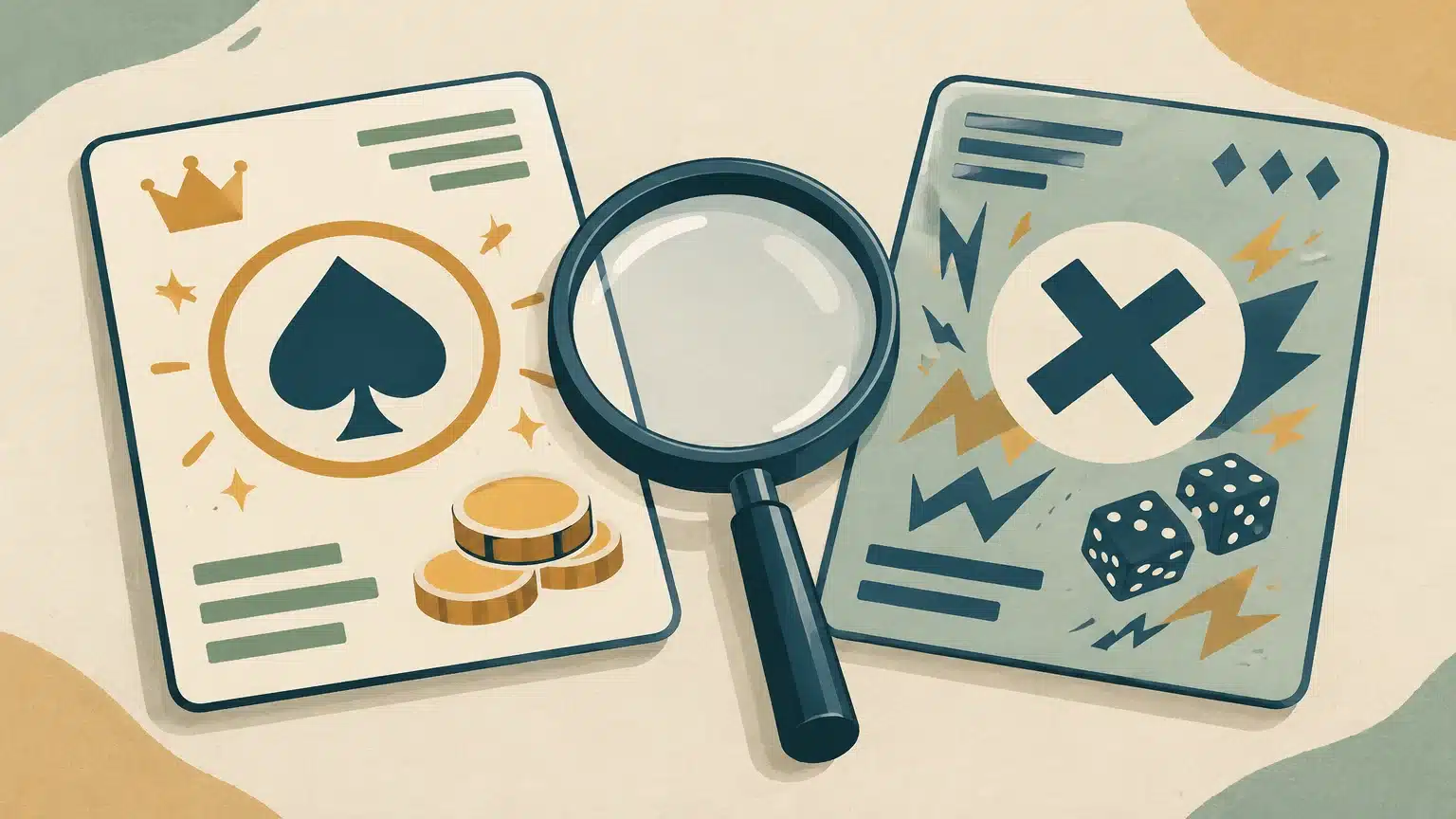 Illustration de fiches promotionnelles contradictoires examinées à la loupe